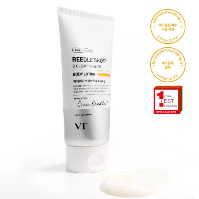 VT Reedle Shot Be Clear Ton Körperlotion 200ml Koreanische Aufhellende Körperlotion für Glatte und Strahlende Haut