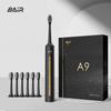 BAiR Electric Toothbrush for Adults, Sonic Rechargeable Vibrating Soft Bristles Smart Automatic Toothbrush, Black (Deluxe Version with 6 Brush Heads)