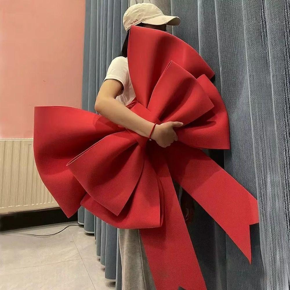 Eva Material Big Bow Large Size Diy Material Christmas Tree Decorations Reusable Spring Festival Style Wall Decoration