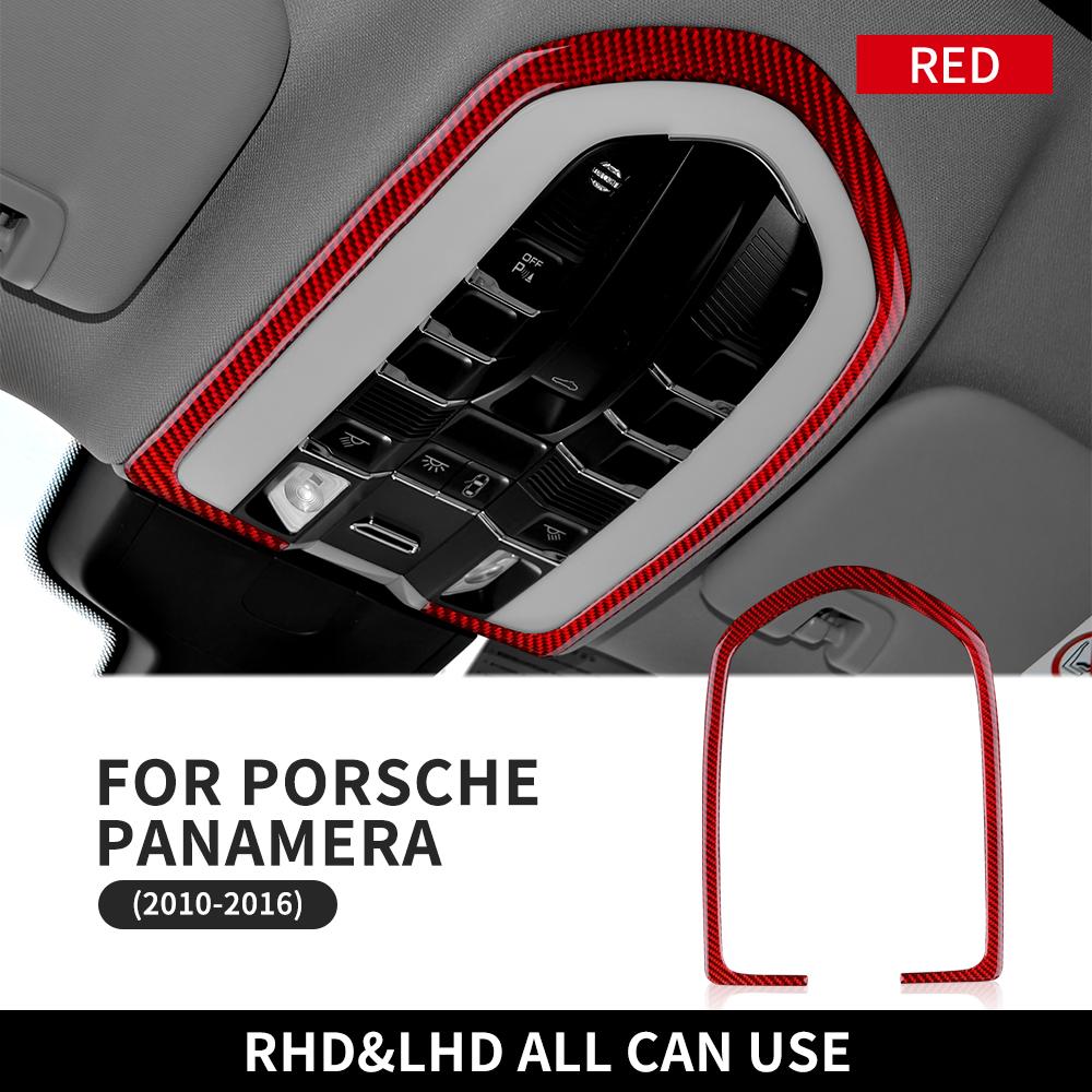 For Porsche Panamera 2010-2011-2016 Real Carbon Fiber Reading Light Frame Cover Trim|Interior Decor Sticker 4Pcs Dry Carbon.