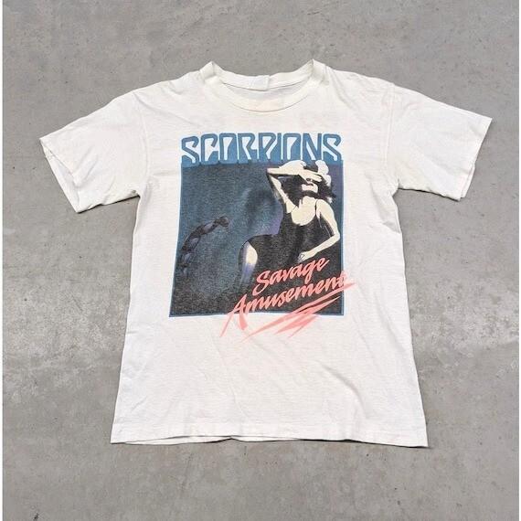Vintage 1988 Scorpions Savage Amusement Tour Concert T-shirt Reprint 2side S разноцветный