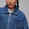 Jordan SS24 Flight Series Renegade Full Print Turn-down Collar Casual Zip Denim Jacket Women Jacket Stone-Blue FN5354-453