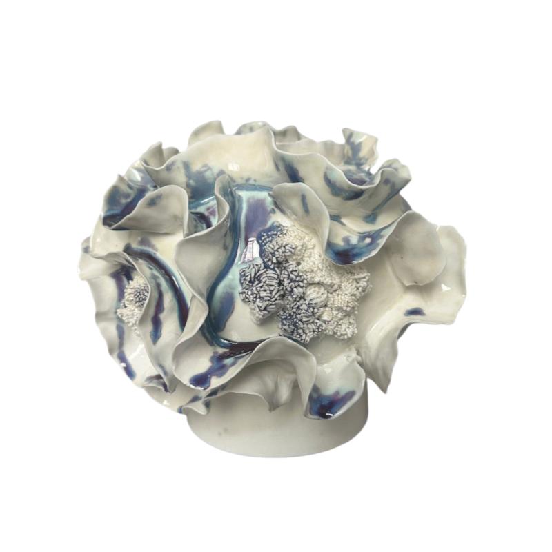 Ceramic Vase Handmade Porcelain Crafts Fold Pattern Irregularity Flower Vase Floral Arrangement Accessories Home Decoration