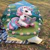 1PC unicorn, flowers Automatic Open/Close Umbrella with Windproof, 8-Rib Sturdy Canopy, Durable Ribs, Fashionable Design, Outdoor Accessory, Fun Prin,