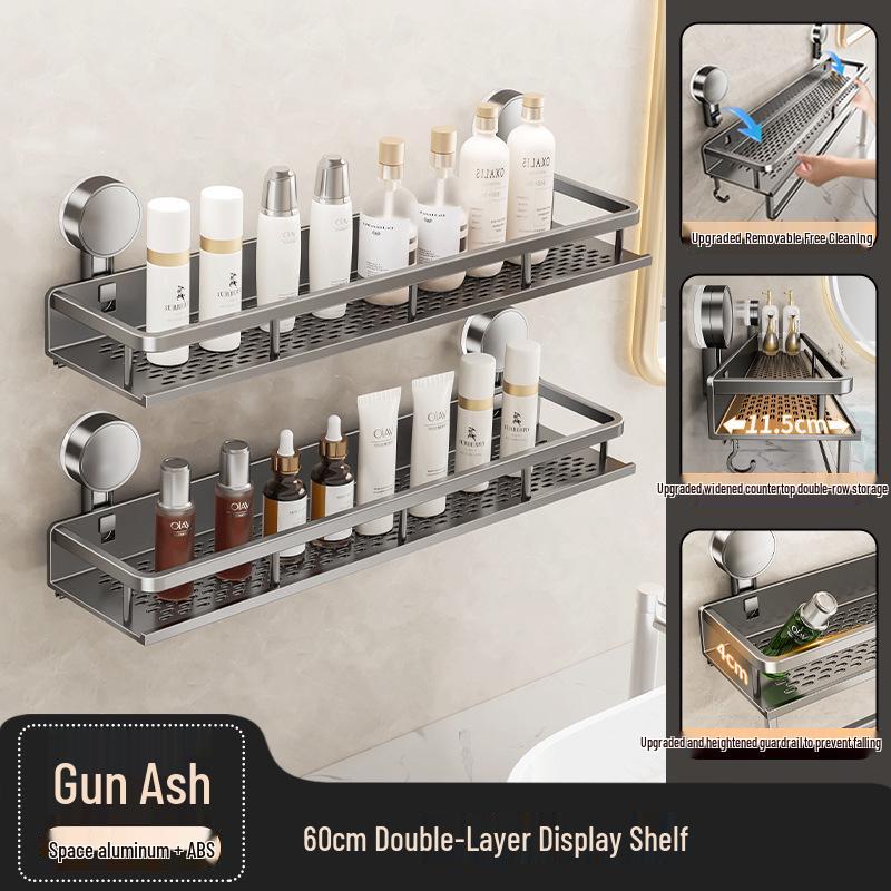 Badezimmer-Wandregal mit Saugnapf ohne Bohren