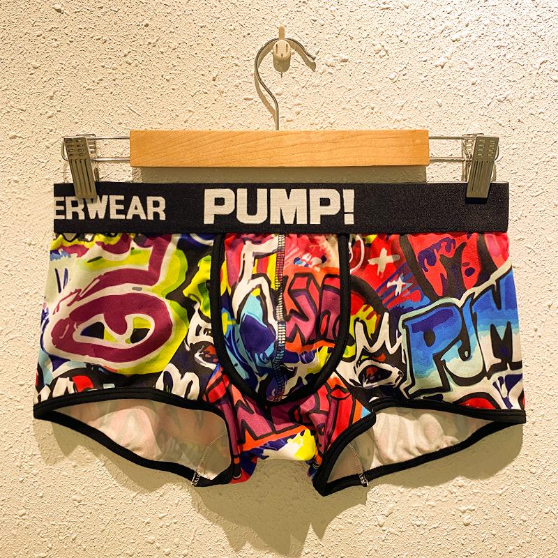 Temu Graffiti Print Men's Boxer Briefs - Cool, Breathable & Comfortable (MP225)