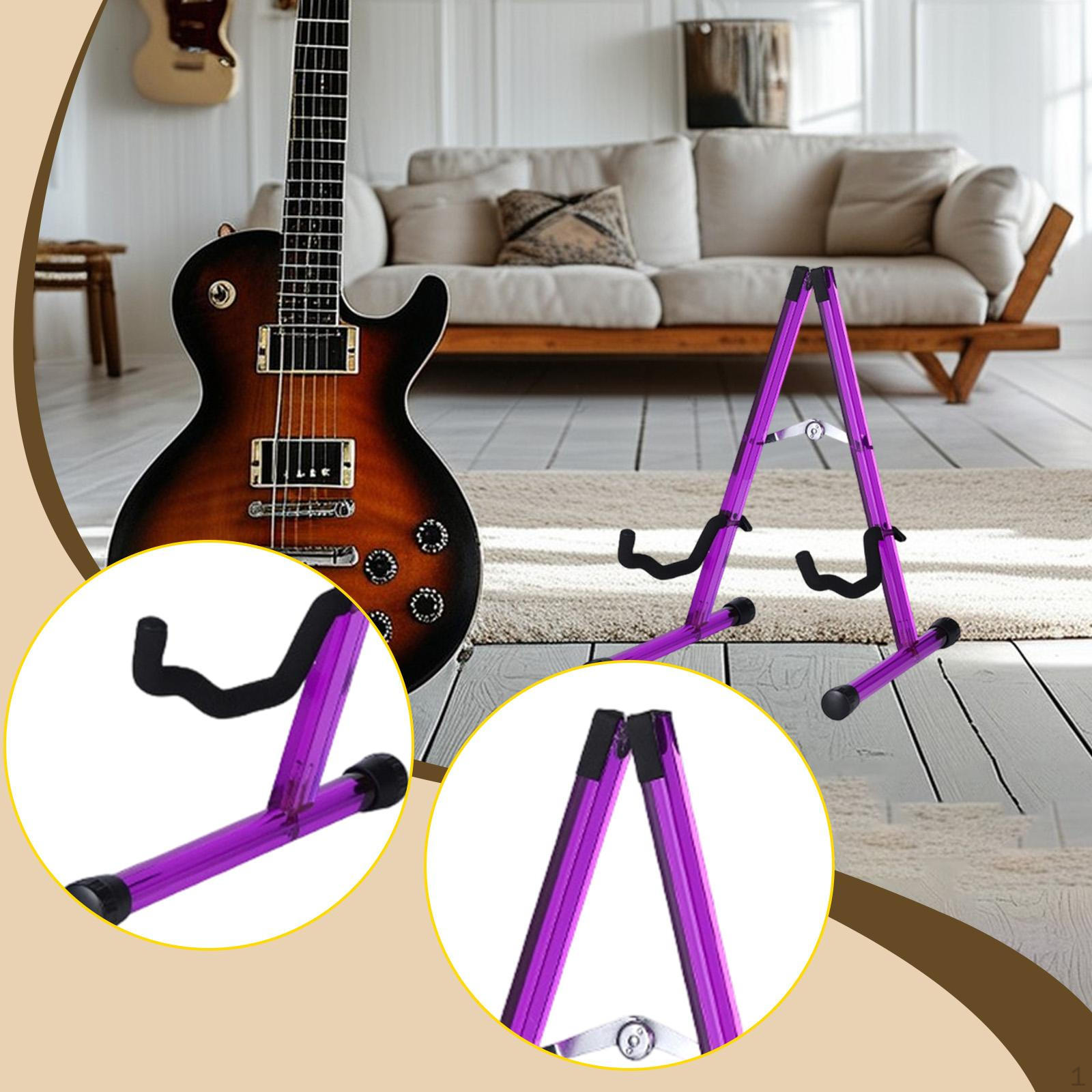 

Foldable Guitar Stand Support Holder Acrylic EVA Foam Arms Musical Instrument Accessories A purple