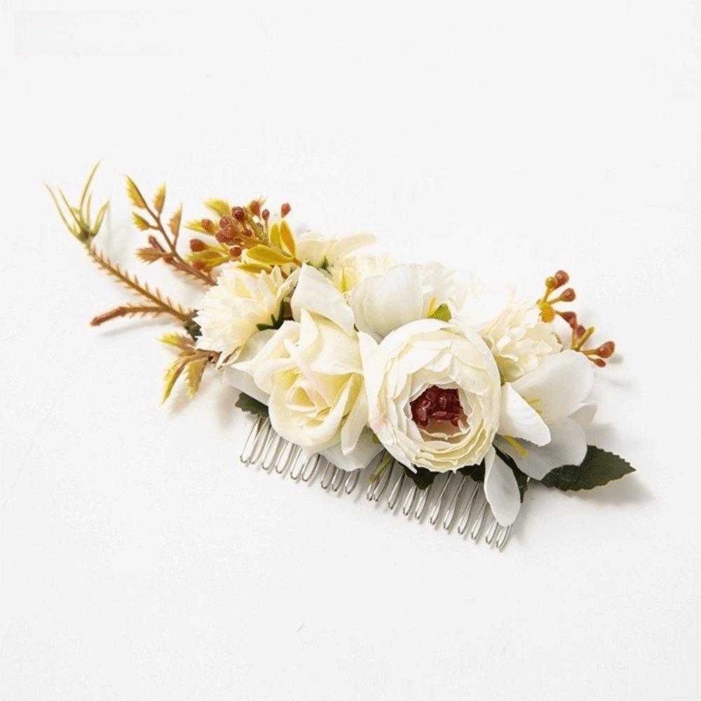 Multicolor Flower Hair Combs Cloth Thai Toothed Insert Comb Fashion Bridal Hairpin  Wedding