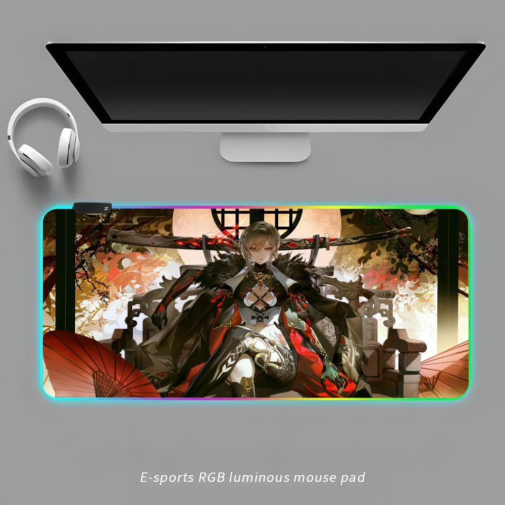 

Punishing Gray Raven Mouse Pad RGB Gaming Mouse Pad Desk Mat HD Gamer Large LED Light XXL MousePads RGB600x300x3mm