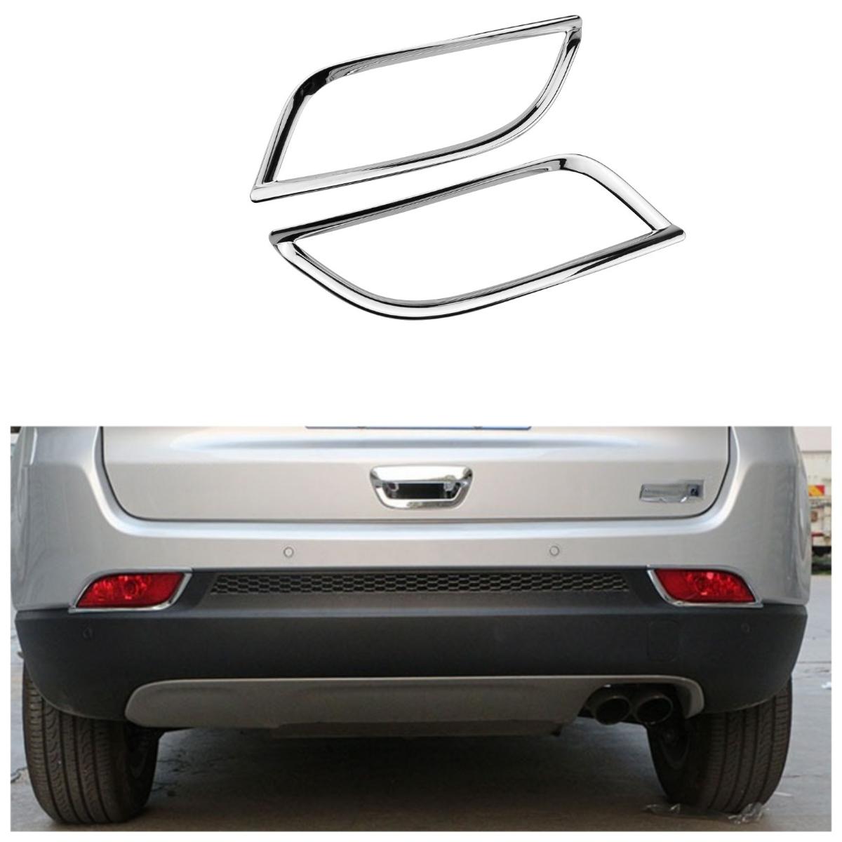 

For Jeep Compass 2017 2018 2019 ABS Chrome Rear Bumper Reflector Fog Light Lamp Cover Sticker 2pcs
