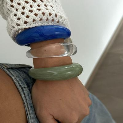 Transparenter Acryl Offener Armreif Böhmisch Europa Amerikanischer Stil Manschette Breites Armband Minderheiten Design Schmuckzubehör