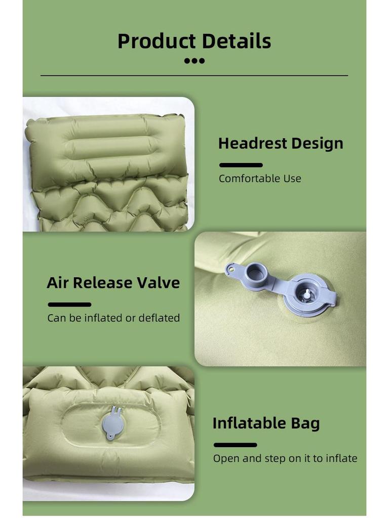 Portable Wide Inflatable Camping Mattress and Cushion