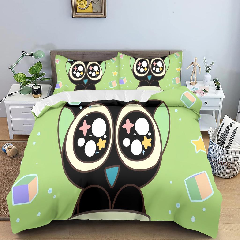 Luo Xiaohei Printed Polyester Children 3D Children'S King Size  Bedding Duvet Cover Set Cute Printed Cartoon Quilt Cover Home