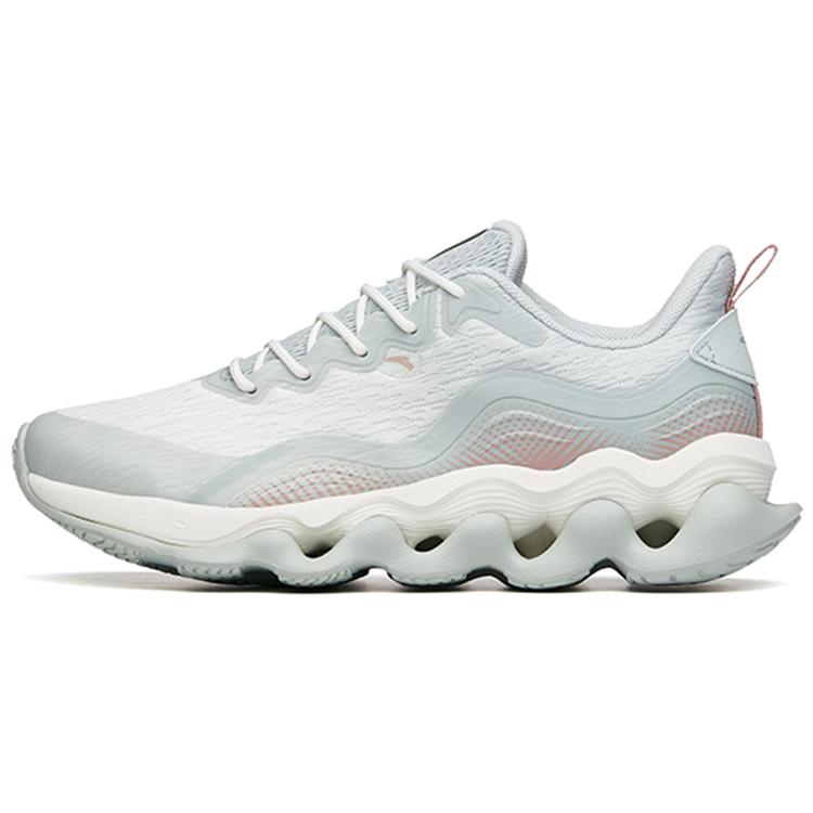 

new Anta Cushioning Anti Slip Wear Resistant Breathable Lightweight Rebound Low Top Running Shoes Women s White Gray Green 35.5