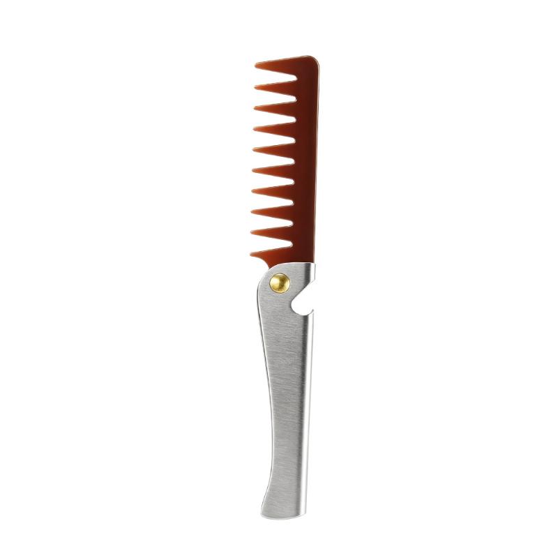 Multifuncional Folding Comb Men Beard Styling Combs Anti Static Portable Mustache Comb Multifunctional Hairdressing Tools