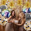 12PCS Disco Retro Balloon Set 80s and 90s Silver Colorful Lantern Ball Combination Birthday Party Decoration Supplies 4D Balloon
