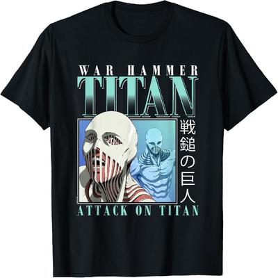 Atak Tytanów Sezon 4 Młot Wojenny Kolaż Lata 90. Anime T-Shirt