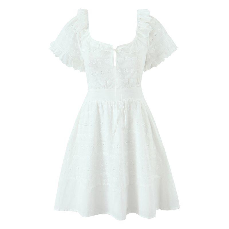 

Japanese Style French style Camellia Gentle Girl s Sense Waist Hugging Temperament Short dress Milk Sweet Summer Lace Dress Mu Ri Qingfeng S