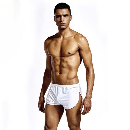 Men Boxer Underwear Low Waist Breathable Smooth Wiring Perfect Fit Shorts Panties Solid Color Loose Fit Home Underwear