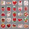 50 Strawberry Ins Style Graffiti Stickers Small Fresh Girl Heart Handbook Decoration Mobile Phone Tablet Computer DIY Stickers V