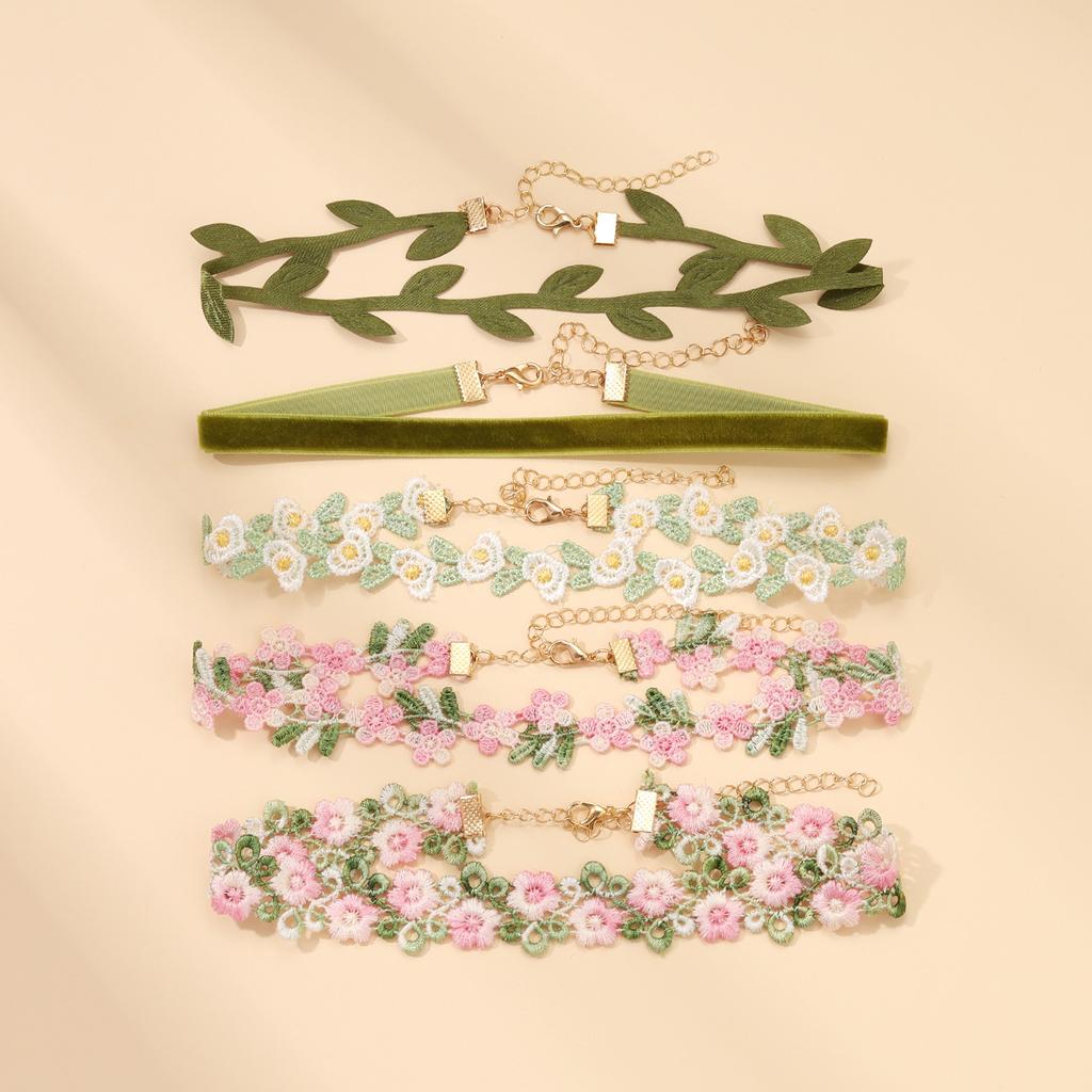 Cold wind pink lace choker necklace collar, fashion velvet necklace