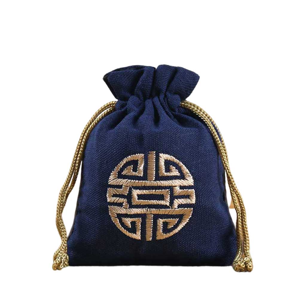 Jewelry Pouch Small Smooth Exquisite Satin Embroidered Sealing Pouches Portable Gift Bag for Ring Chains Pendant