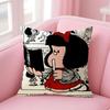 Cartoon MMafalda Cushion Cover Natural Linen Pillow Case DoubleSided Print Decorative Sofa Pillowcase Home Decor Gift