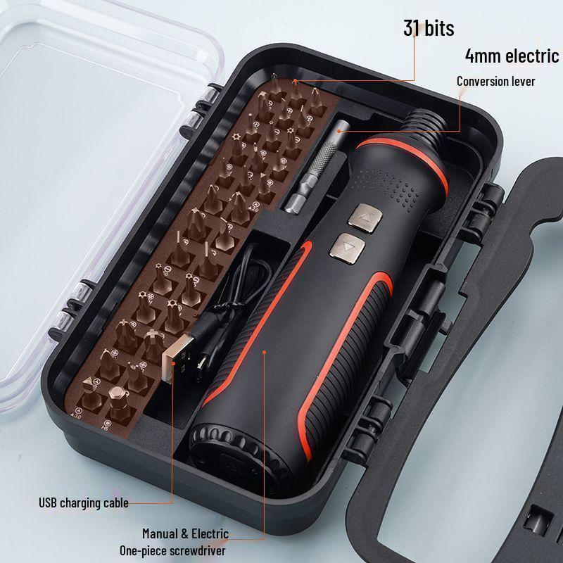 Rechargeable 48-Piece Mini Electric Screwdriver Set for Household and Multifunctional Use