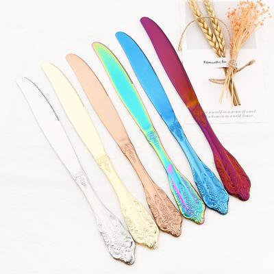 1Pc Dinner Knife Cutlery Western Royal Vintage Knife Set Stainless Steel Dinnerware Tableware Kitchen Knife Flatware Silverware