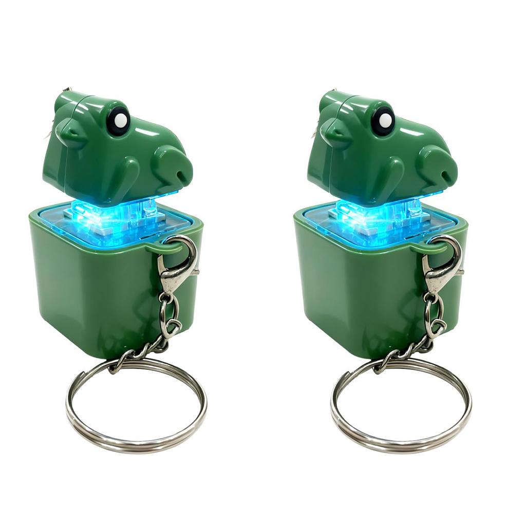 Quakender Frosch Fidget Spielzeug Schlüsselanhänger Wiederaufladbarer Frosch Schlüsselanhänger mit Ton & LED-Lichtern, Lustiger Frosch Tastatur-Clicker Stressabbau