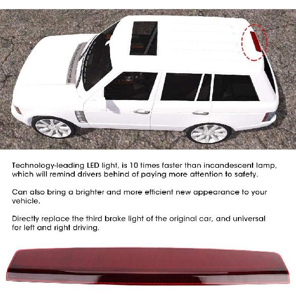 Aramox Brake Light, Car High Mounted 3rd Brake Lamp Light Fits for Land Range L322 2003-2012 XFG000040