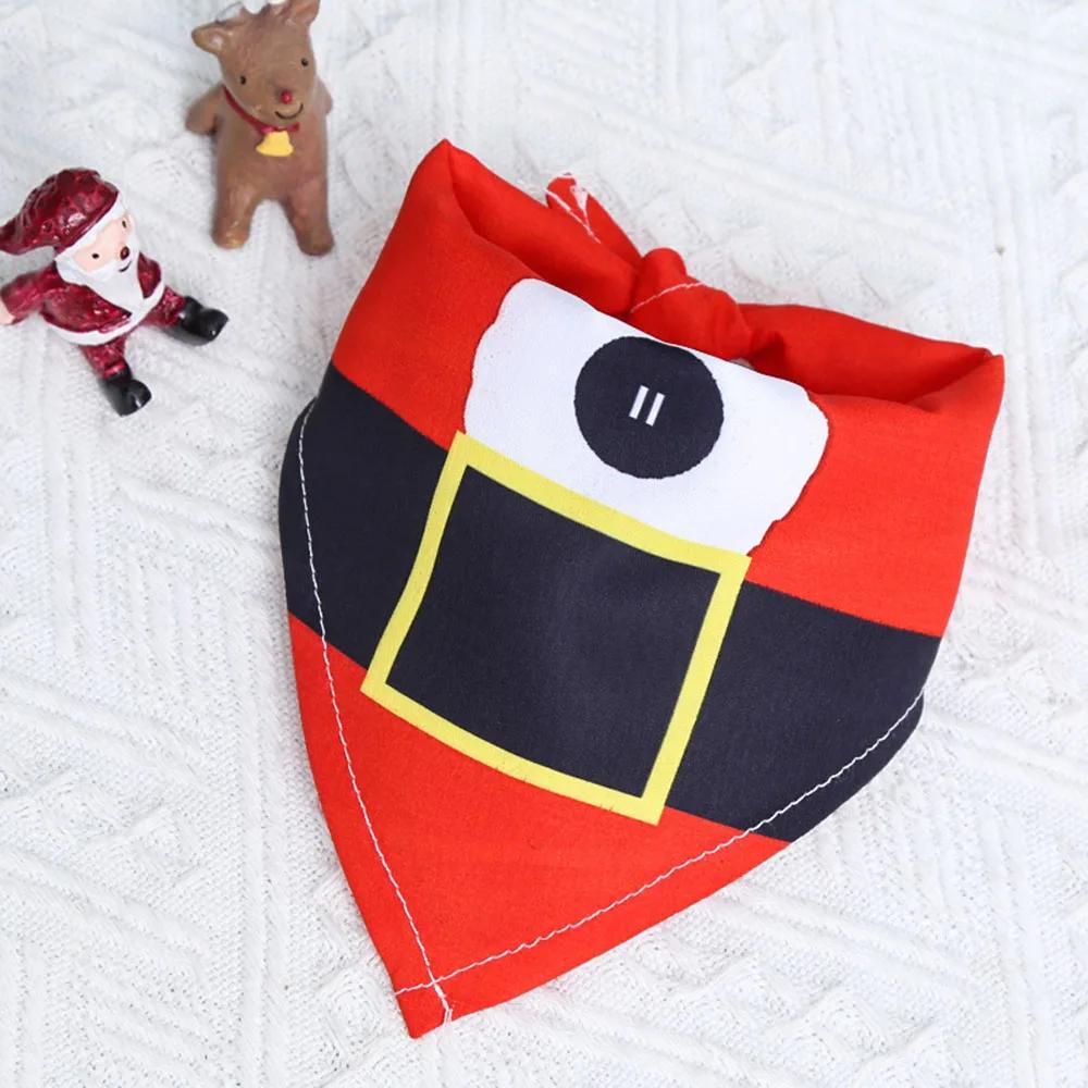 Christmas Dog Bandanas Santa Claus Dog Scarf For Boy And Girl Pet Holiday Bandana For Small Medium Dogs Puppy Triangular Bandage