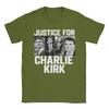 Justice For Charlie Kirk T Shirt for Men Cotton Fun T-Shirts Crewneck  Tees Short Sleeve Clothes 4XL 5XL 6XL