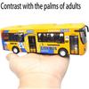 1/32 Scale City Double Decker Bus Toy Die Cast Pull Back Vehicles Mini Bus Model Car Toys Lights and Music