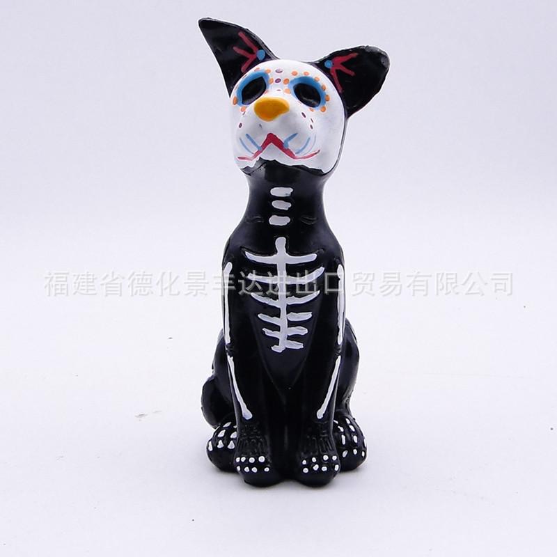 Direct Halloween Resin Crafts Ghost Festival Ornaments Cute Little Flower Cat Dog Ornament Dead Man's Day Gifts