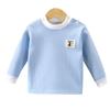 Kids' Velvet-Lined Round Neck Warm Top for Autumn & Winter