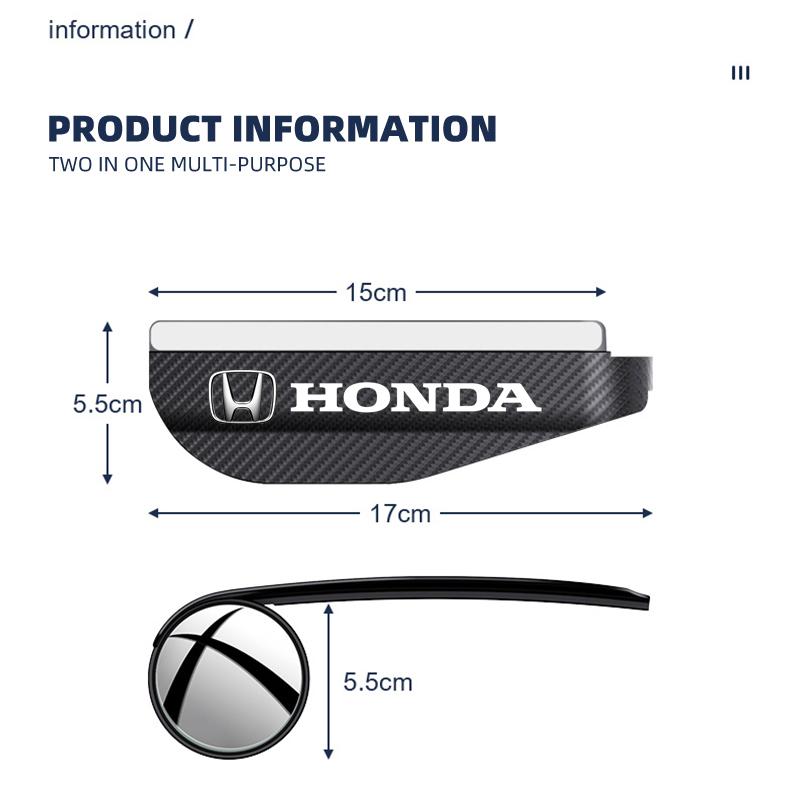 Car Rearview Rain Eyebrow Blind Spot Mirror Small Round 360° Wide Angle For Honda Accord