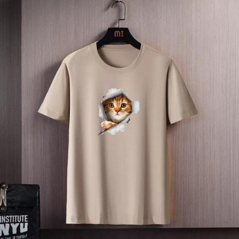 3D Cat T-shirts Cool Men's T-shirts Men's Clothing