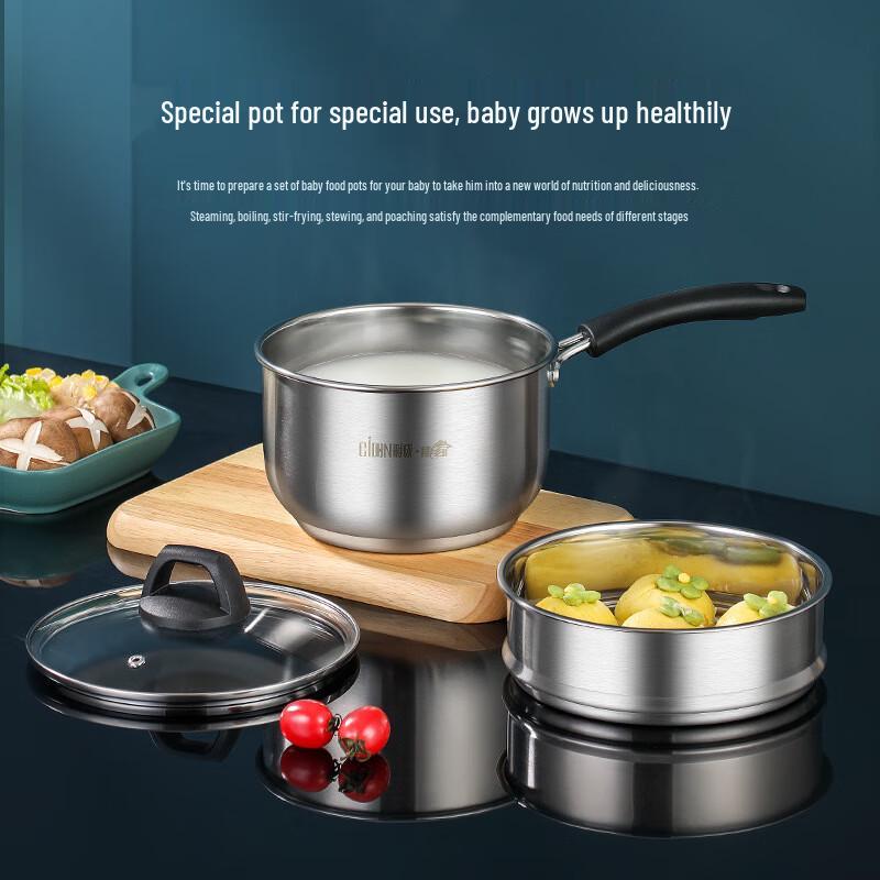 ZISIZ 18cm Doppelwandiger Topf aus 304 Edelstahl