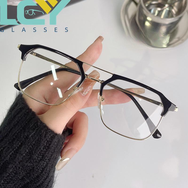 

Сверхлегкие двухлучевые очки для близорукости, мужские модные очки Pu Shuai без степеней защиты от излучения синего света, простые очки -200