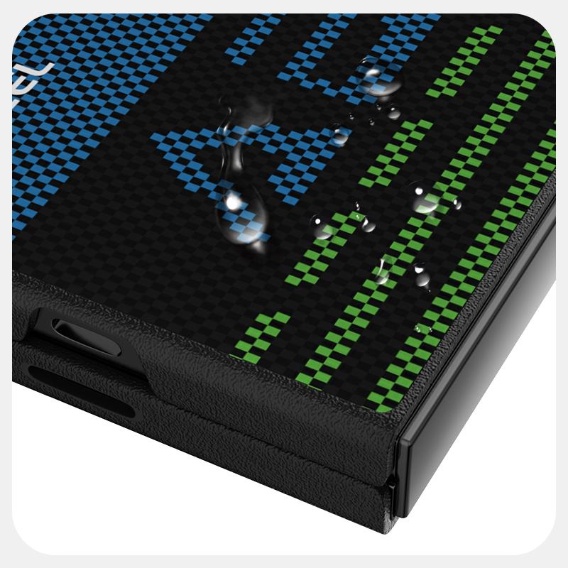 For Samsung Galaxy Z Fold 6 5 4 Case Magsafe Slim Rough Carbon Fiber Magnetic Folio Foldable Case Cover Alloy Lens Anti-fingerprint