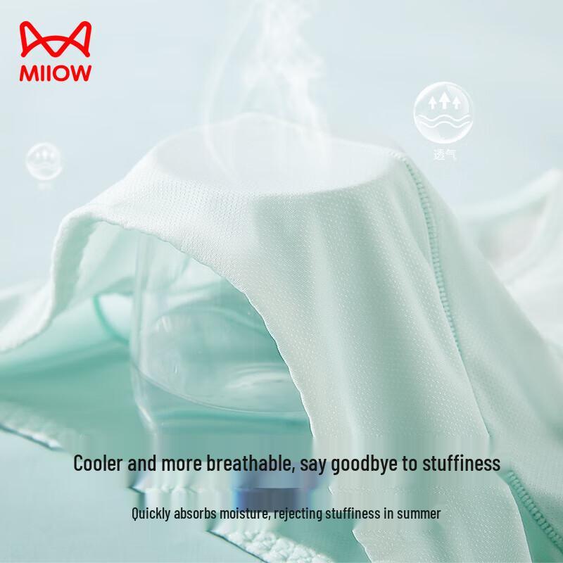MaoRen 3-Pack Women's Ice Silk Anti-Leak Period Underwear