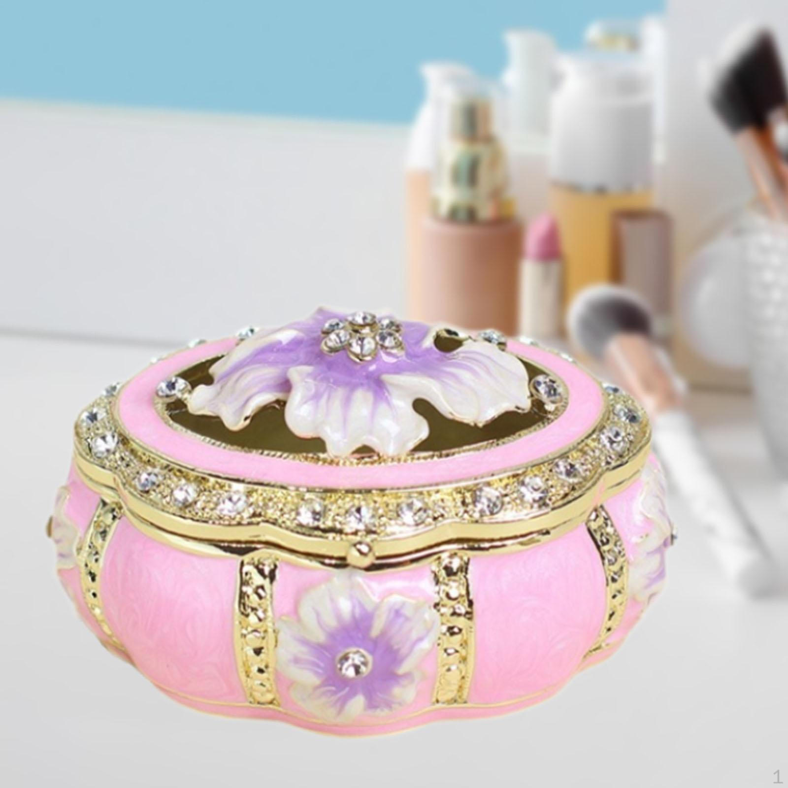 

Alloy Trinket Box Jewelry Organizer for Ear Rings And Charms розовый