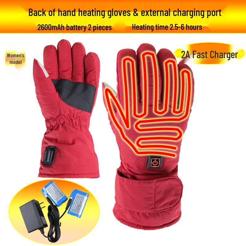 Rechargeable Electric Heating Gloves for Men & Women - Winter Motorcycle Double-Sided Heating