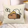 Cute Capybara Print Decorative Pillowcase Bedroom Living Room Square Cushion Pillowcase