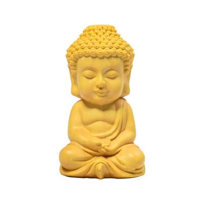 Bouddha Shaka miniature Bouddha bois statue principale Bouddha pour Shigenori Sculpture d'art x largeur 4cm x profondeur statue, Nyorai, statue, sculpture, ornement,