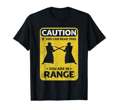 Kendo Japanese Martial Arts Swordplay Kendo Caution Funny T-Shirt