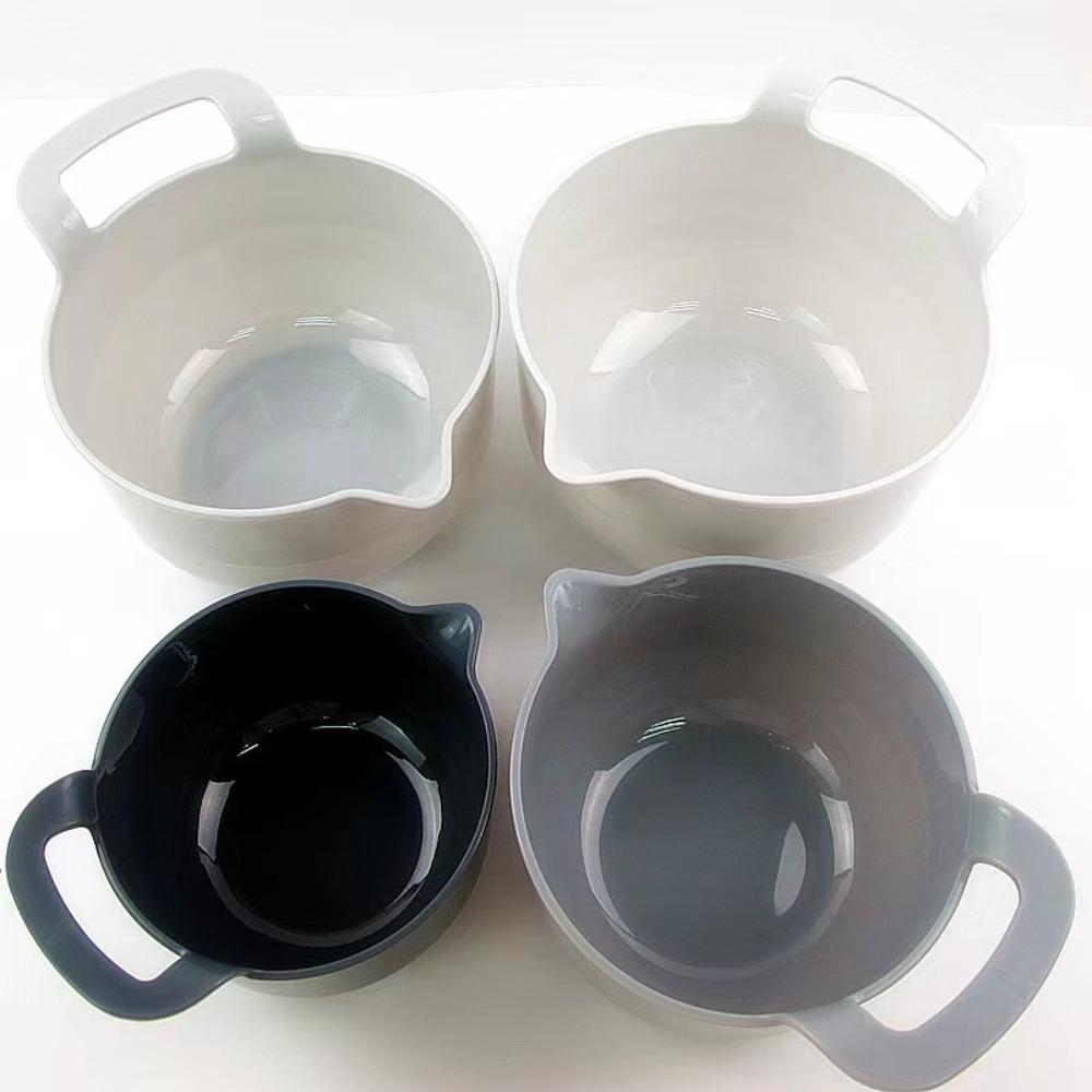 4pcs/set with Pour Spout Mixing Bowl Set with Handle Snacks Basin Baking Tool Salad Bowl  Fruits