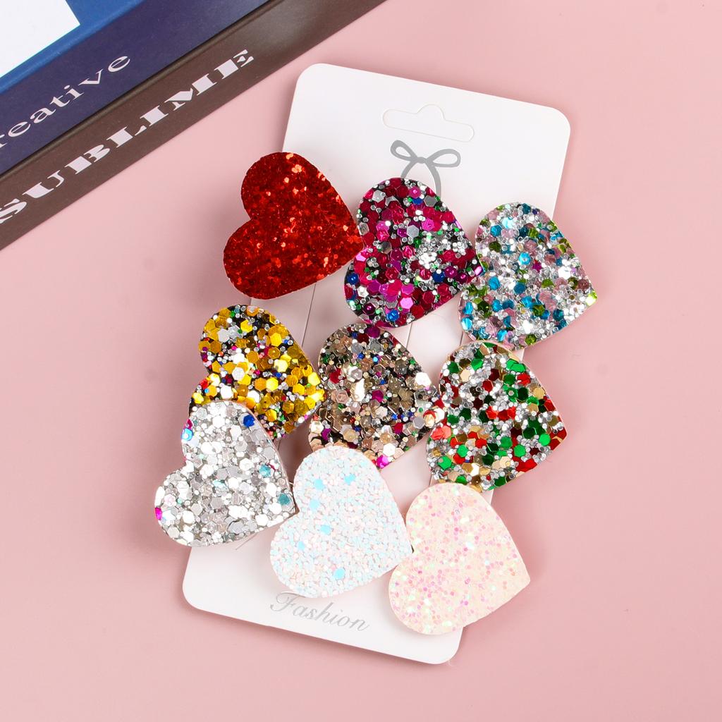 3PCS Colorful Star Hair Clips Women Grils Cute Glitter Heart Hairpin Barrettes Hair Clip Headwear Children Kids Hair Accessories