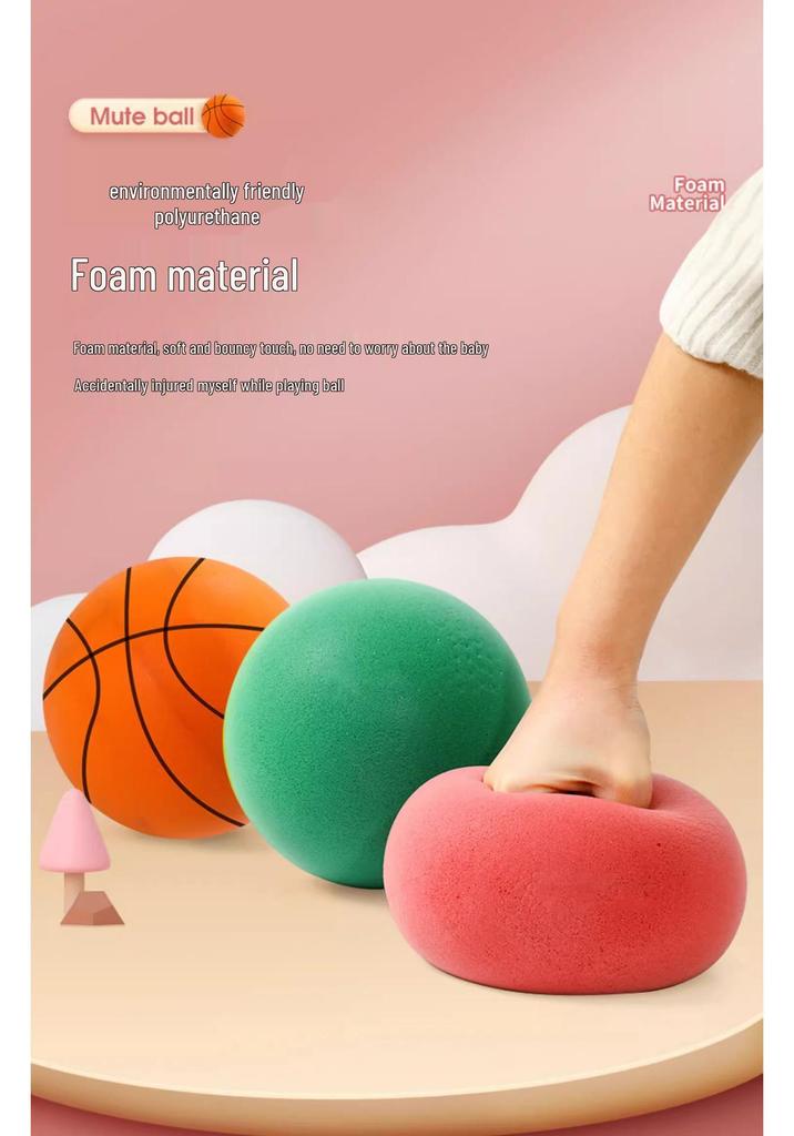 Silent No. 5 Children's Sponge Basketball - Elastic, Quiet Ball for Toddler Indoor Play